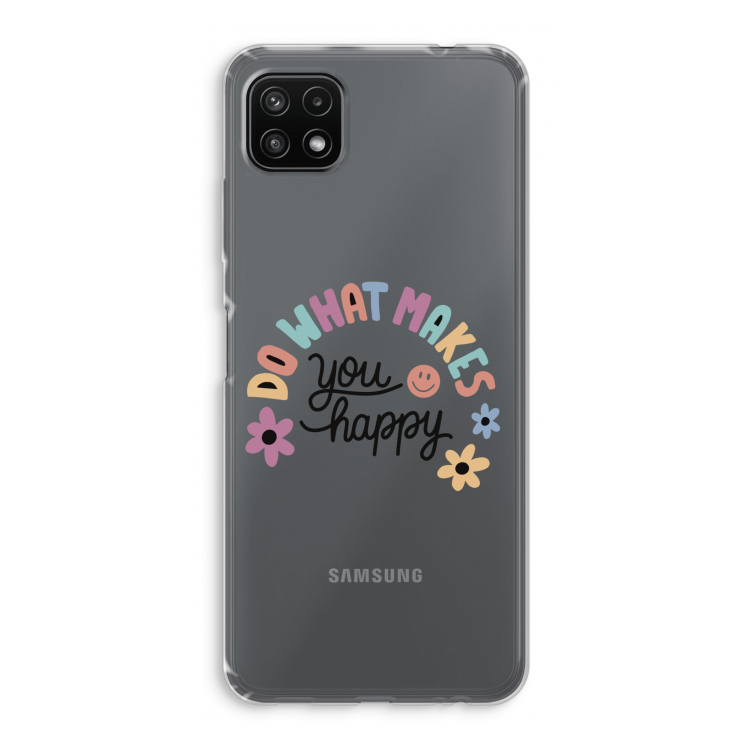 Happy days: Samsung Galaxy A22 5G Transparant Hoesje