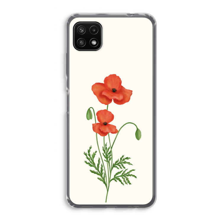Red poppy: Samsung Galaxy A22 5G Transparant Hoesje