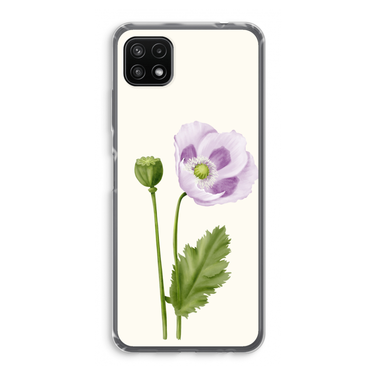 Purple poppy: Samsung Galaxy A22 5G Transparant Hoesje