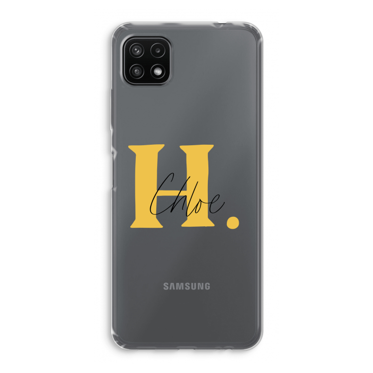 Amber Script: Samsung Galaxy A22 5G Transparant Hoesje