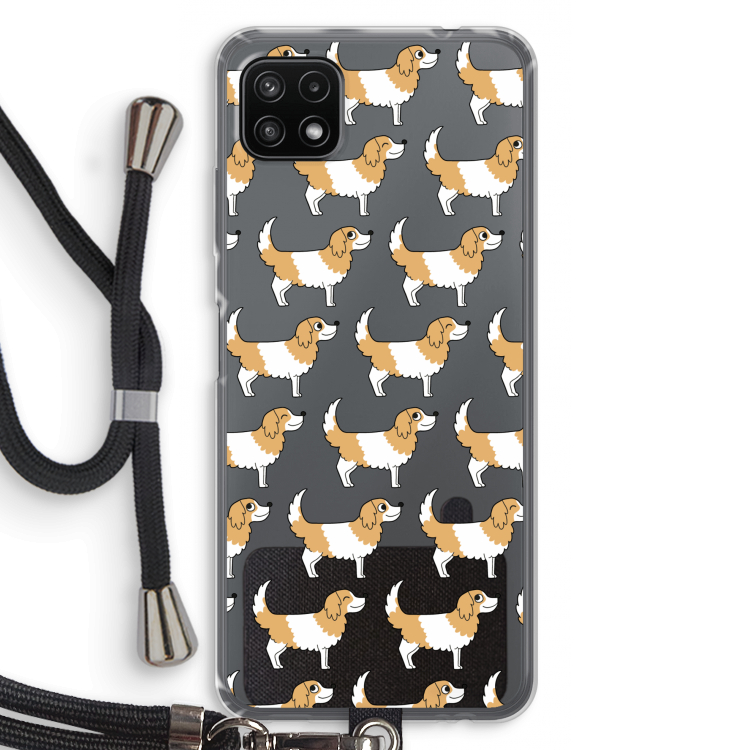 Doggy: Samsung Galaxy A22 5G Transparant Hoesje met koord
