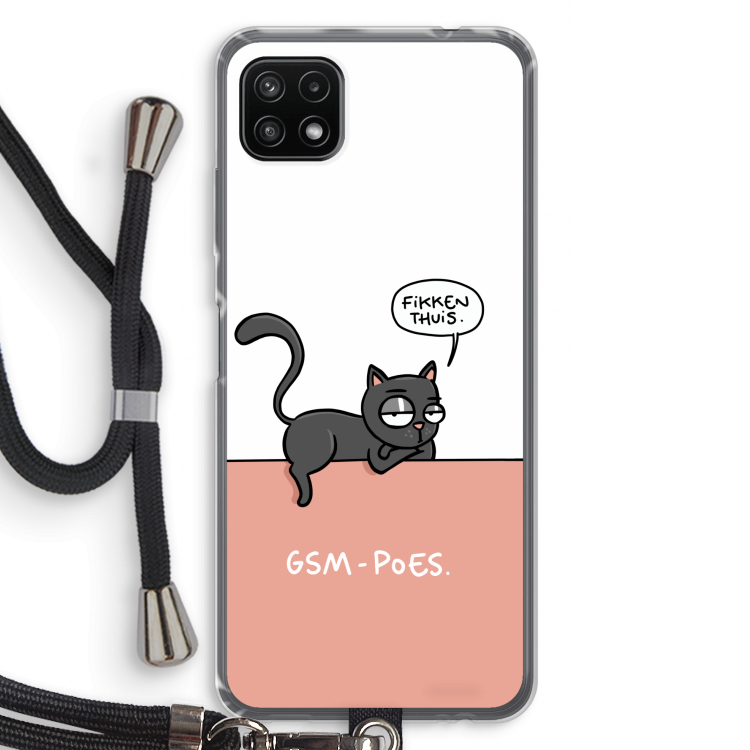 GSM poes: Samsung Galaxy A22 5G Transparant Hoesje met koord