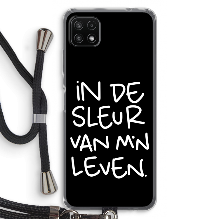 De Sleur: Samsung Galaxy A22 5G Transparant Hoesje met koord