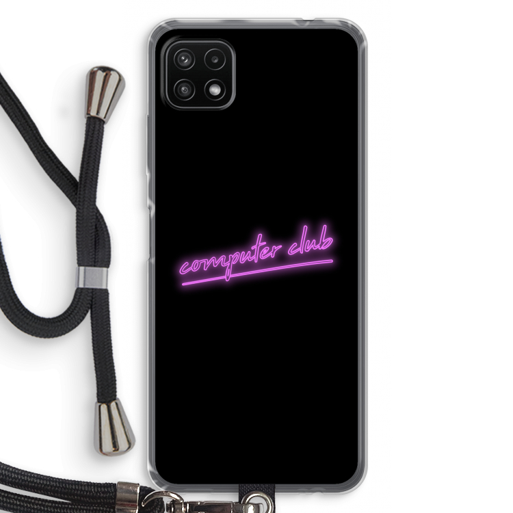 Vice Black: Samsung Galaxy A22 5G Transparant Hoesje met koord