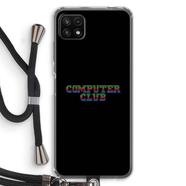 Retro: Samsung Galaxy A22 5G Transparant Hoesje met koord
