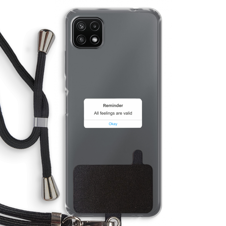 Reminder: Samsung Galaxy A22 5G Transparant Hoesje met koord