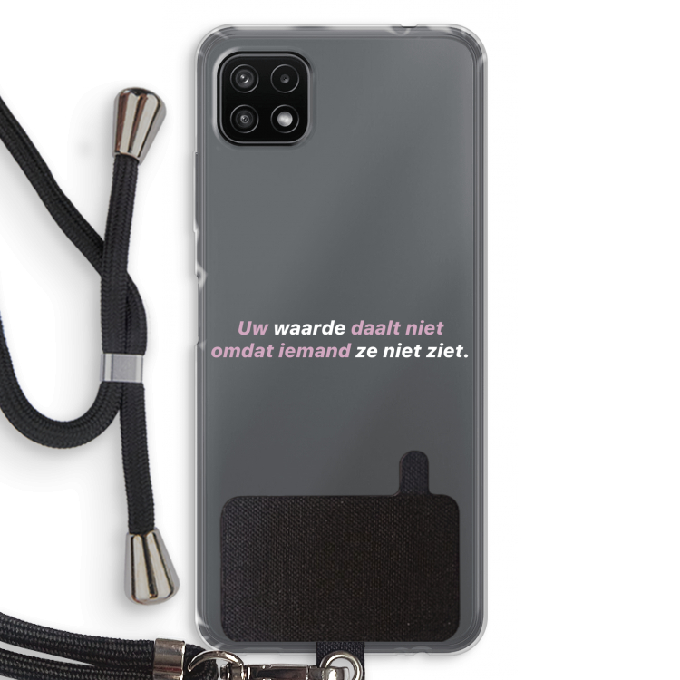 uw waarde daalt niet: Samsung Galaxy A22 5G Transparant Hoesje met koord