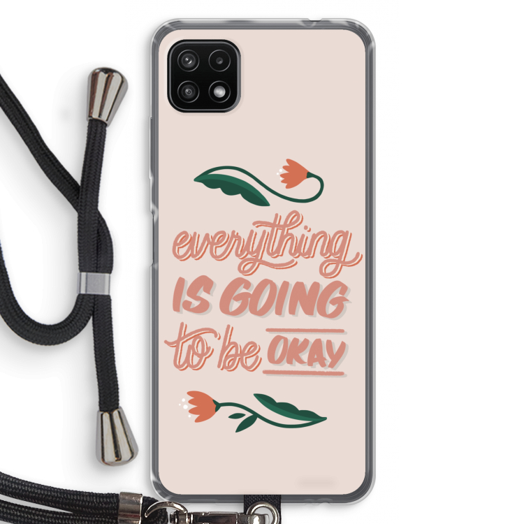 Optimistic flower girl: Samsung Galaxy A22 5G Transparant Hoesje met koord