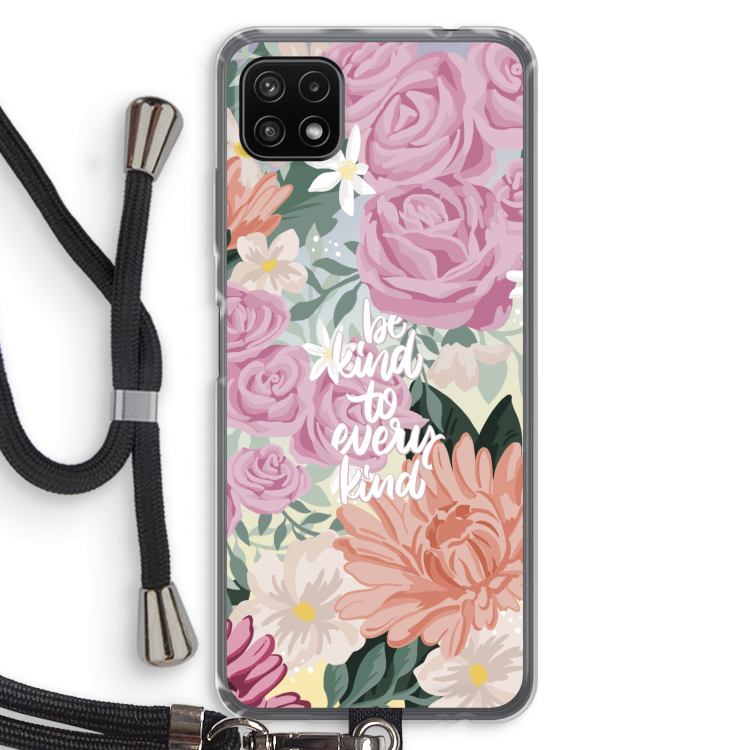 Kindness matters: Samsung Galaxy A22 5G Transparant Hoesje met koord