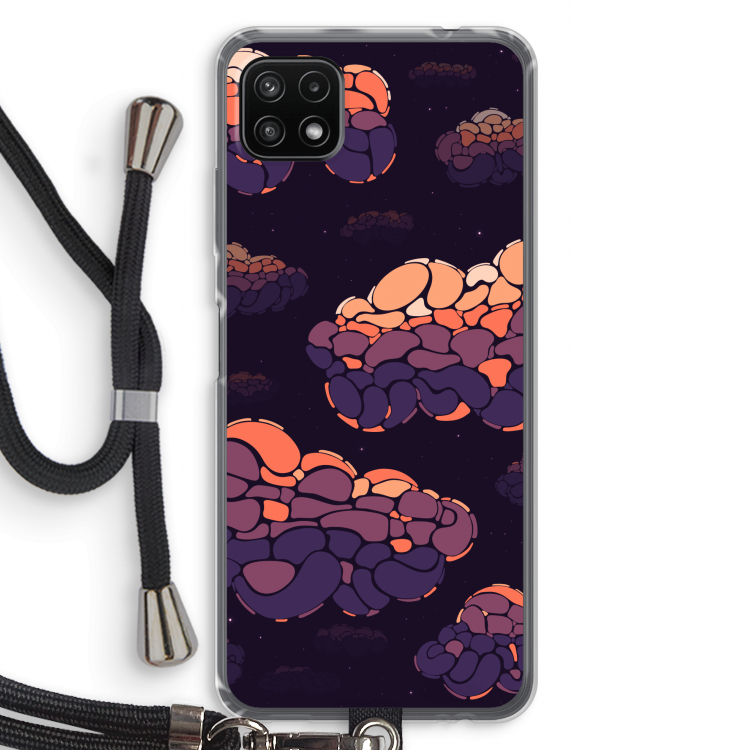 Patroon Wolken: Samsung Galaxy A22 5G Transparant Hoesje met koord