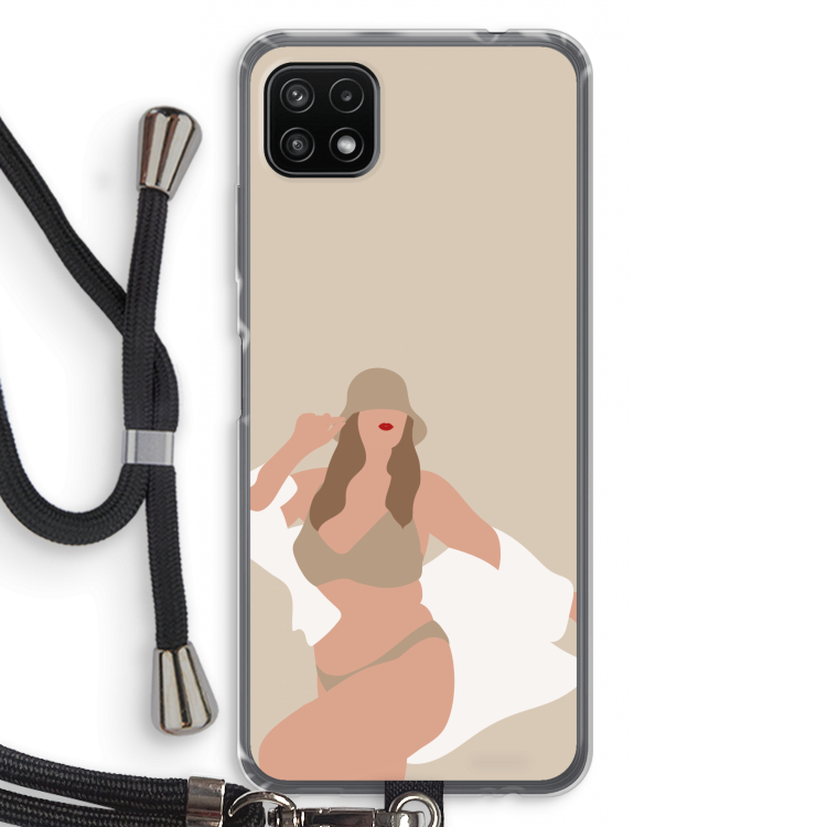 One of a kind: Samsung Galaxy A22 5G Transparant Hoesje met koord