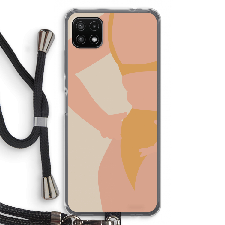 Bikini body: Samsung Galaxy A22 5G Transparant Hoesje met koord