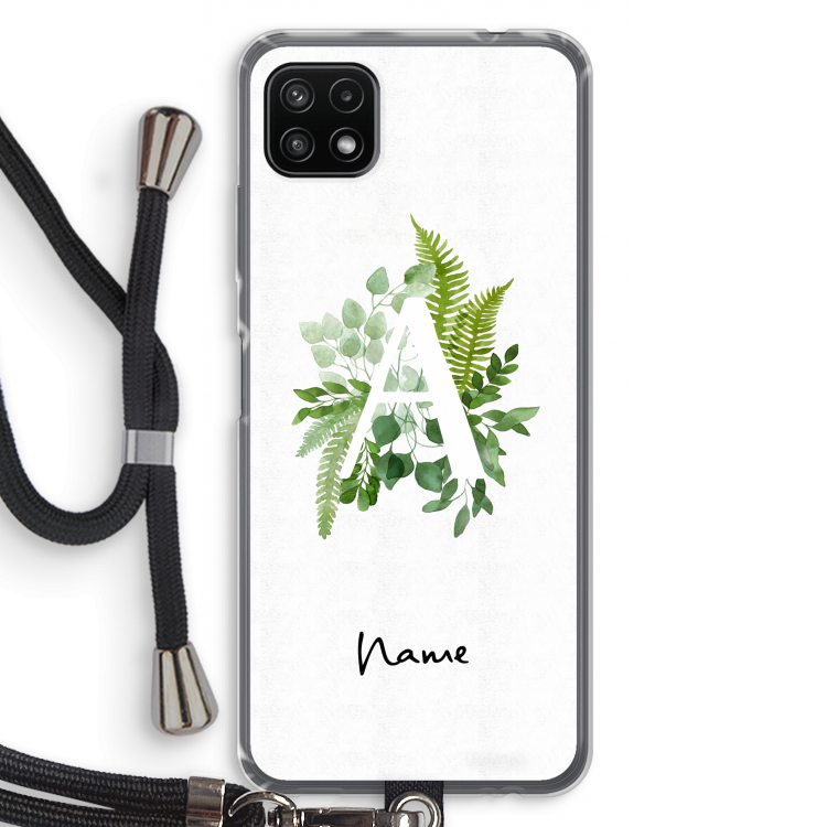 Green Brush: Samsung Galaxy A22 5G Transparant Hoesje met koord