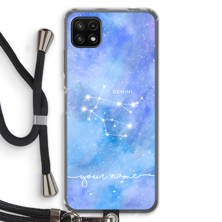 Sterrenbeeld - Licht: Samsung Galaxy A22 5G Transparant Hoesje met koord