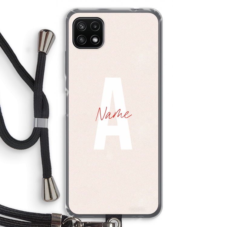 Strawberry Milkshake: Samsung Galaxy A22 5G Transparant Hoesje met koord