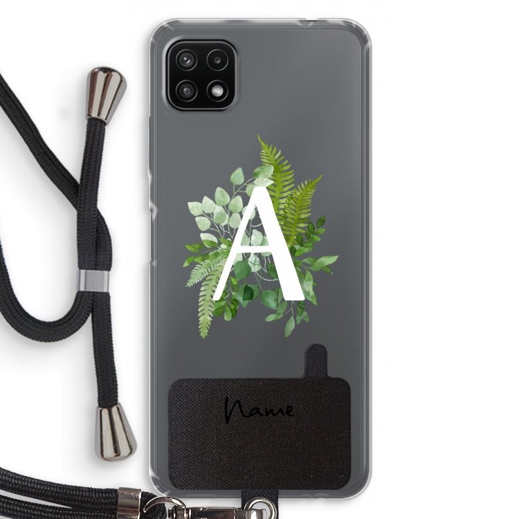 Green Brush: Samsung Galaxy A22 5G Transparant Hoesje met koord
