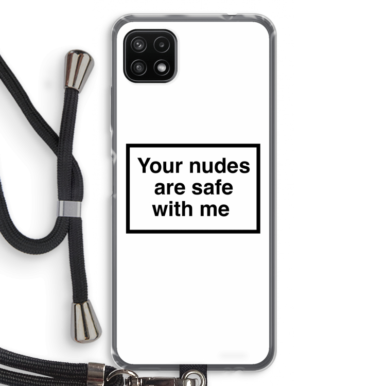 Safe with me: Samsung Galaxy A22 5G Transparant Hoesje met koord