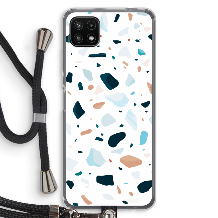 Terrazzo N°13: Samsung Galaxy A22 5G Transparant Hoesje met koord