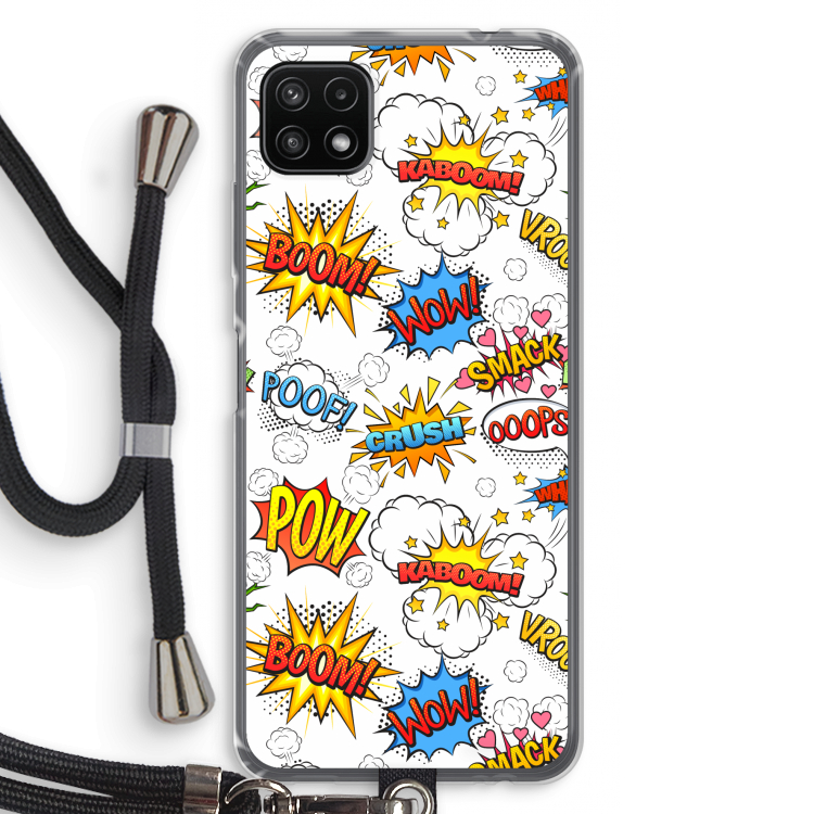 Pow Smack: Samsung Galaxy A22 5G Transparant Hoesje met koord