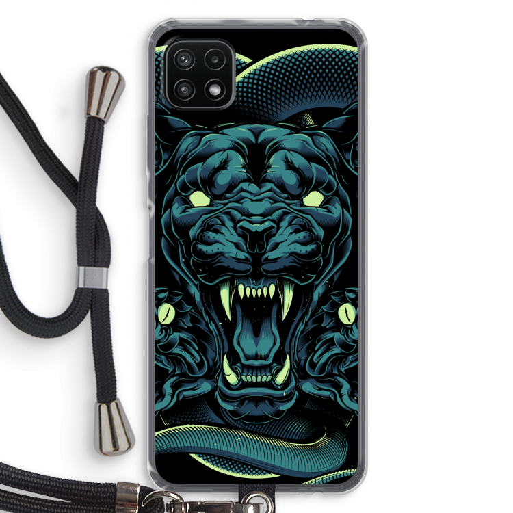 Cougar and Vipers: Samsung Galaxy A22 5G Transparant Hoesje met koord