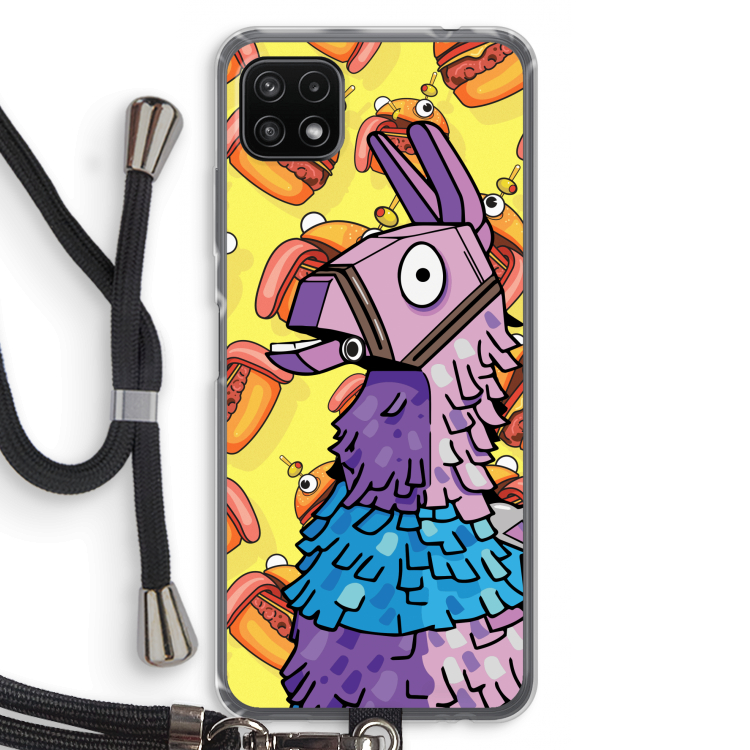 Loot Burger: Samsung Galaxy A22 5G Transparant Hoesje met koord