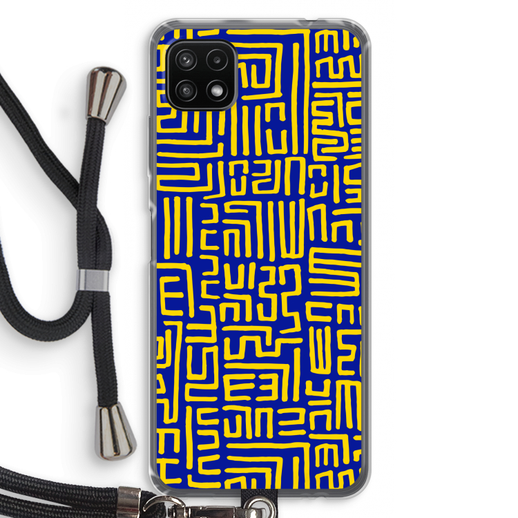 Majorelle Blue Print: Samsung Galaxy A22 5G Transparant Hoesje met koord
