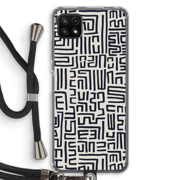 Moroccan Print: Samsung Galaxy A22 5G Transparant Hoesje met koord