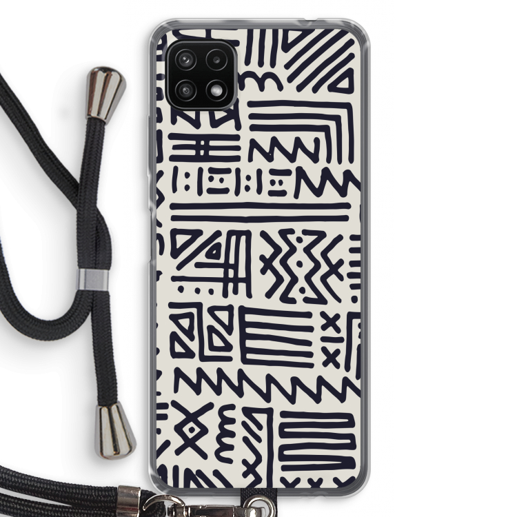 Marrakech print: Samsung Galaxy A22 5G Transparant Hoesje met koord