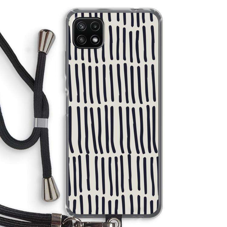 Moroccan stripes: Samsung Galaxy A22 5G Transparant Hoesje met koord