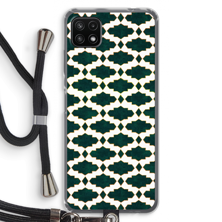 Moroccan tiles: Samsung Galaxy A22 5G Transparant Hoesje met koord