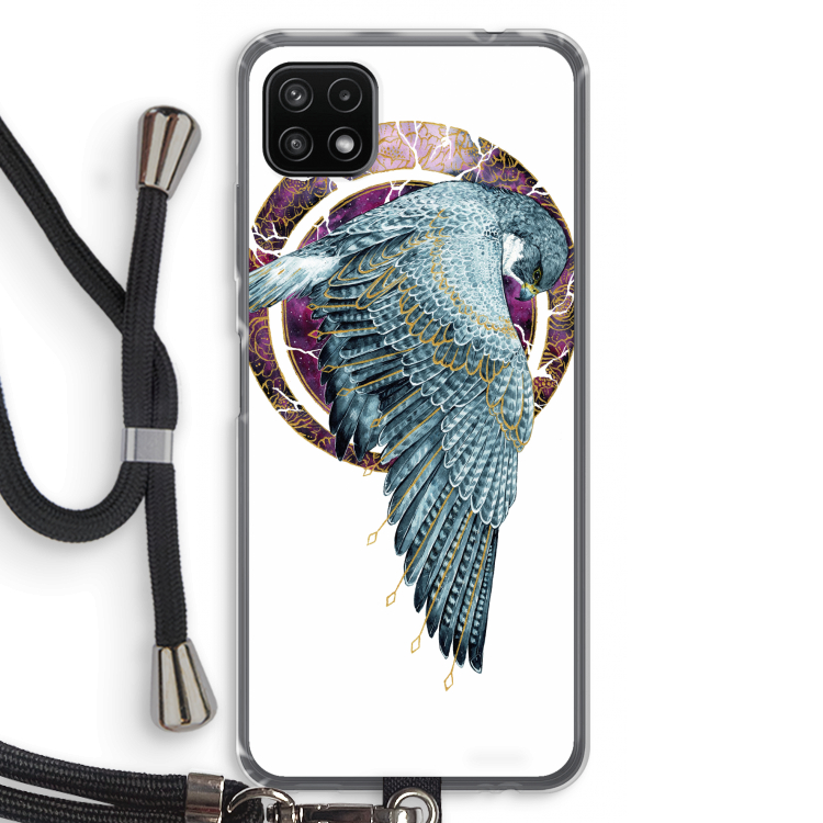 Golden Falcon: Samsung Galaxy A22 5G Transparant Hoesje met koord