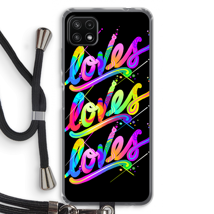 Loves: Samsung Galaxy A22 5G Transparant Hoesje met koord