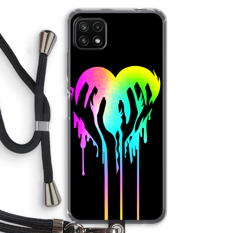 Hold My Heart: Samsung Galaxy A22 5G Transparant Hoesje met koord