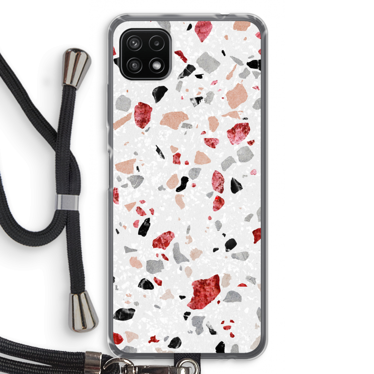 Terrazzo N°12: Samsung Galaxy A22 5G Transparant Hoesje met koord