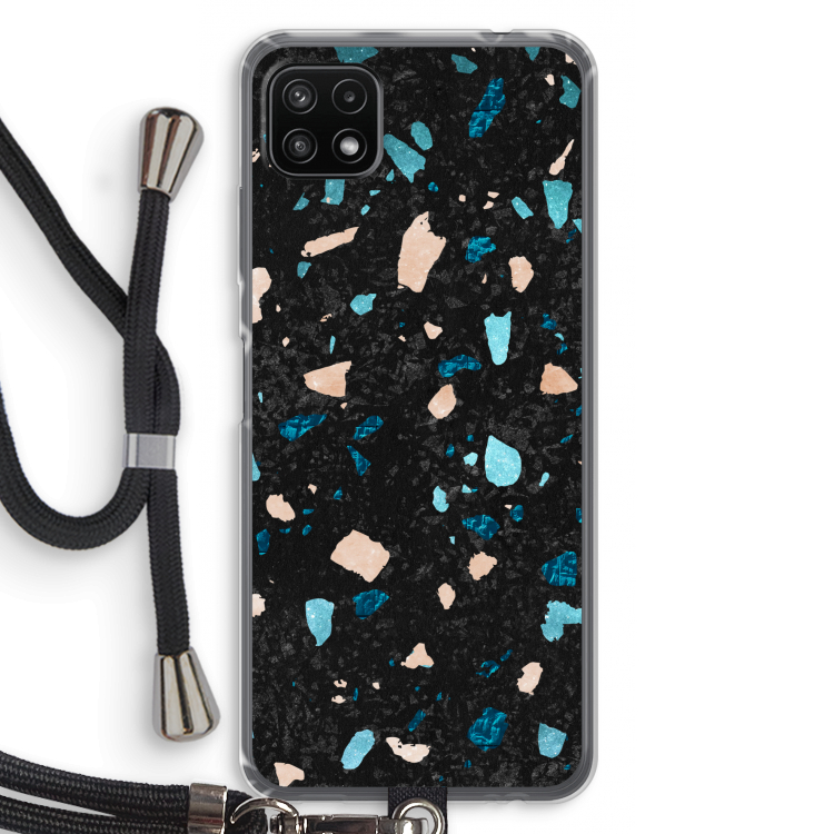 Terrazzo N°11: Samsung Galaxy A22 5G Transparant Hoesje met koord