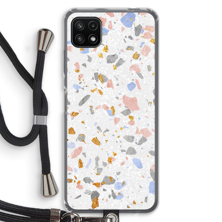 Terrazzo N°8: Samsung Galaxy A22 5G Transparant Hoesje met koord