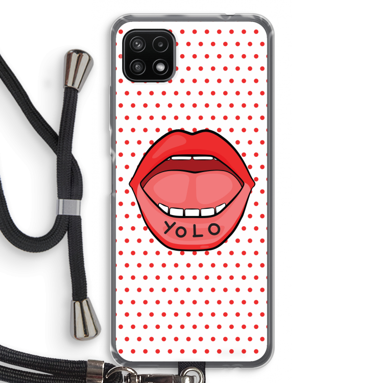 Yolo Denise: Samsung Galaxy A22 5G Transparant Hoesje met koord