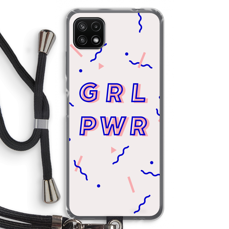 GRL PWR: Samsung Galaxy A22 5G Transparant Hoesje met koord