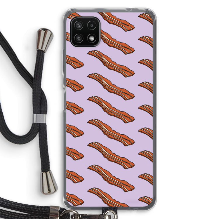 Bacon to my eggs #2: Samsung Galaxy A22 5G Transparant Hoesje met koord