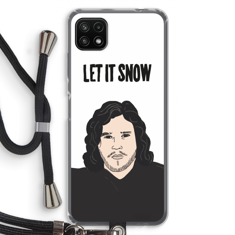 Let It Snow: Samsung Galaxy A22 5G Transparant Hoesje met koord