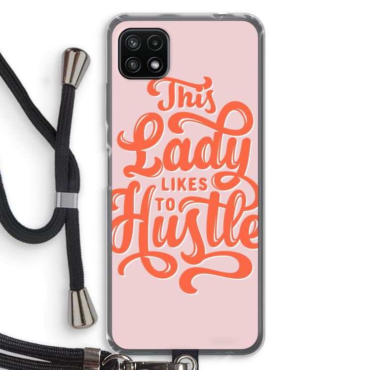 Hustle Lady: Samsung Galaxy A22 5G Transparant Hoesje met koord