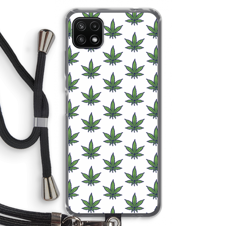 Weed: Samsung Galaxy A22 5G Transparant Hoesje met koord