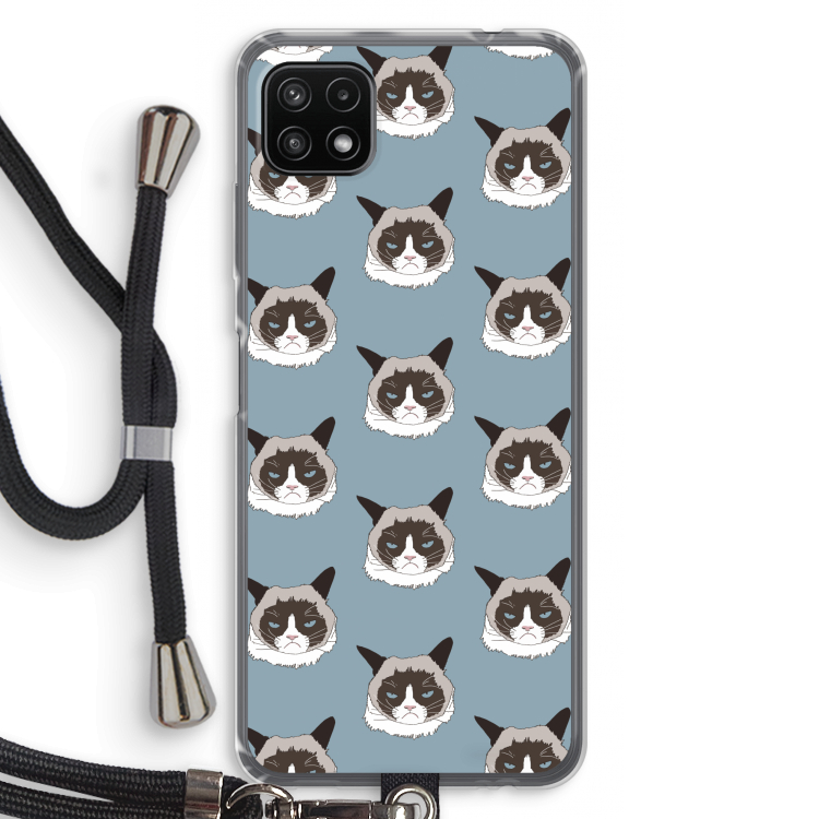It's a Purrr Case: Samsung Galaxy A22 5G Transparant Hoesje met koord