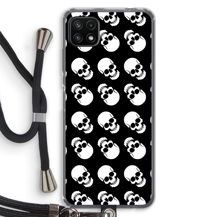 Musketon Skulls: Samsung Galaxy A22 5G Transparant Hoesje met koord