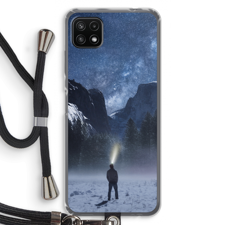 Wanderlust: Samsung Galaxy A22 5G Transparant Hoesje met koord