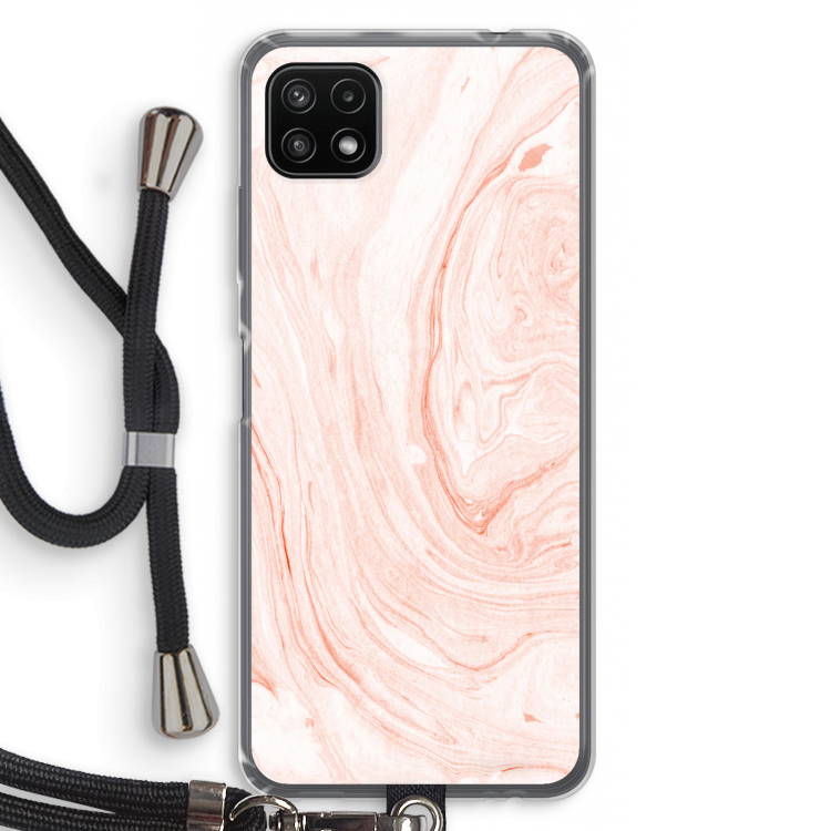 Peach bath: Samsung Galaxy A22 5G Transparant Hoesje met koord
