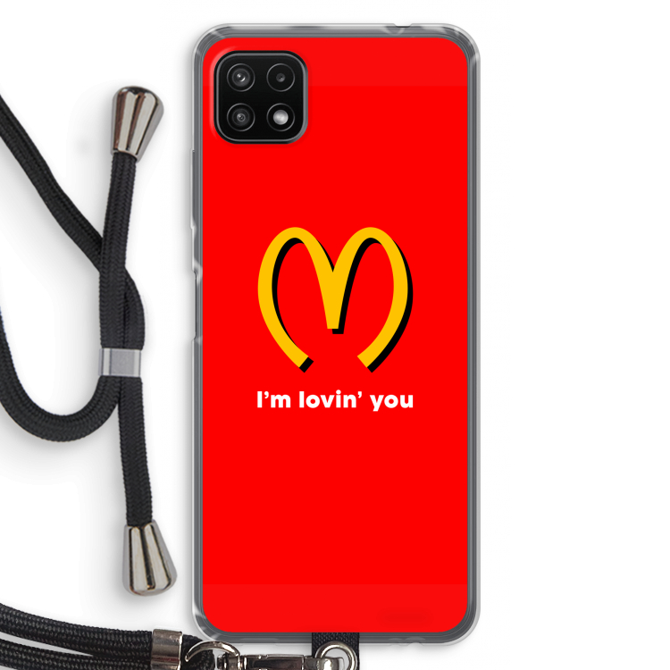 I'm lovin' you: Samsung Galaxy A22 5G Transparant Hoesje met koord