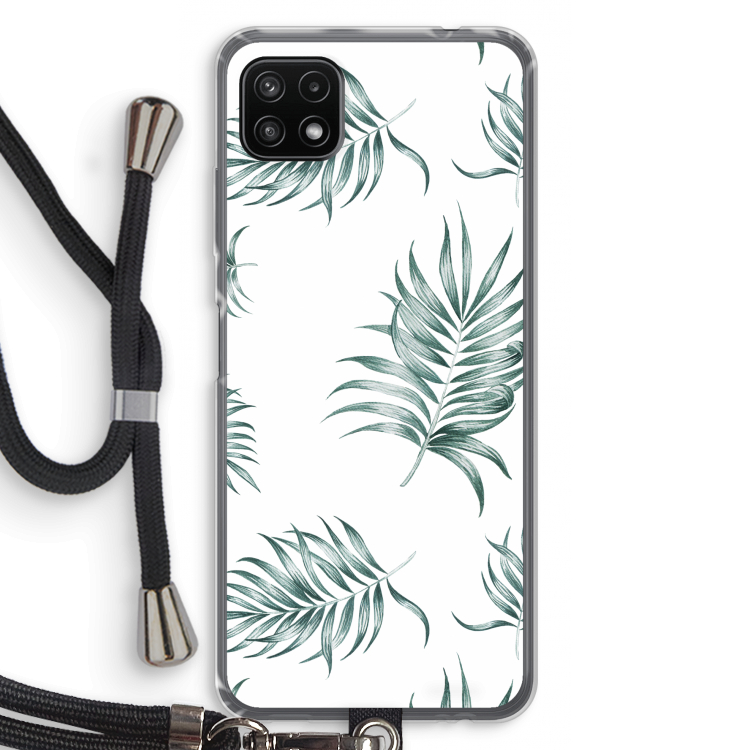 Simple leaves: Samsung Galaxy A22 5G Transparant Hoesje met koord