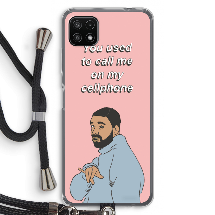 Hotline bling: Samsung Galaxy A22 5G Transparant Hoesje met koord