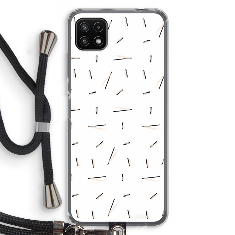 Hipster stripes: Samsung Galaxy A22 5G Transparant Hoesje met koord